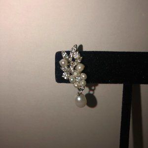 Gorgeous Faux Diamond and Pearl Earrings